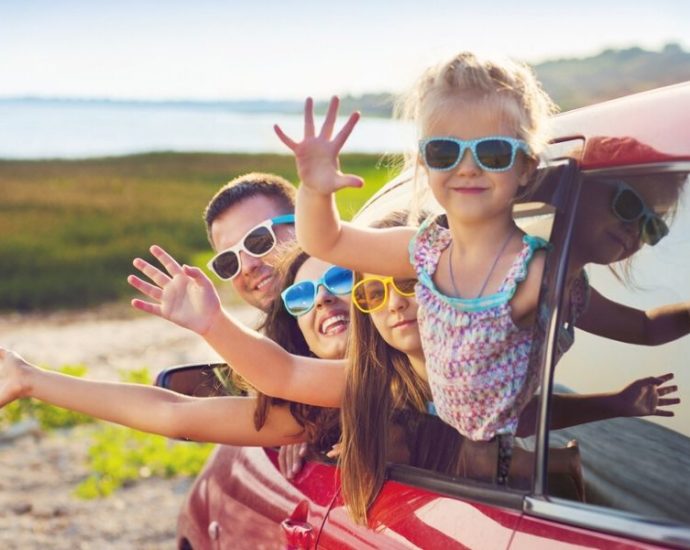 car with family