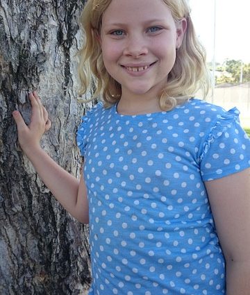 little girl smiling